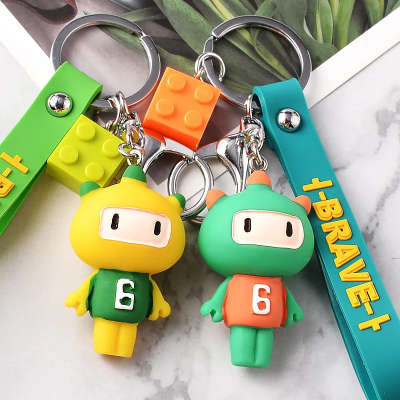 4 цвета милый мультфильм кукла брелок с бесплатной силиконовой ручной ремень