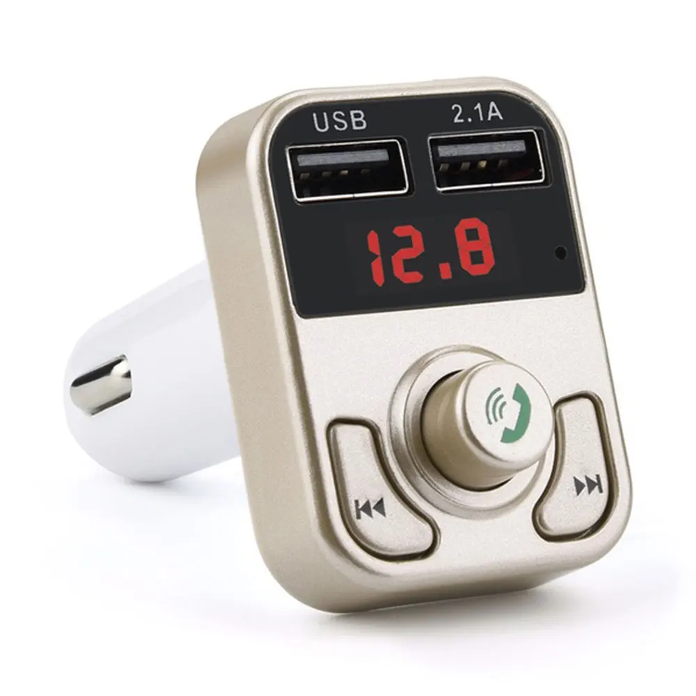 Gold Vehemo MP3 автомобильный fm-передатчик передатчик Bluetooth Обнаружение напряжения для Handfree FM адаптер Универсальный AUX Стерео - Название цвета: Gold