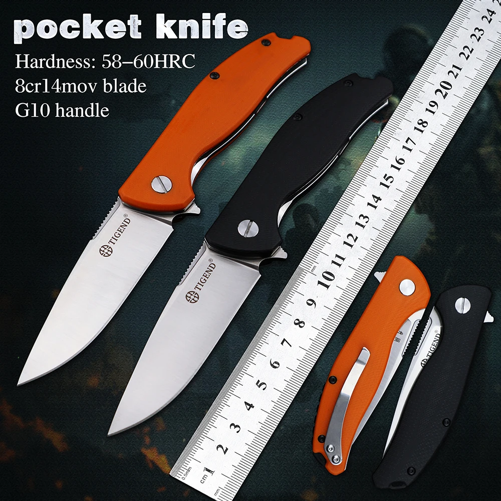 

TIGEND Складные карманные армейские ножи 8cr14mov лезвие G10 ручной нож для выживания тактический самообороны универсальные инструменты для повсе...