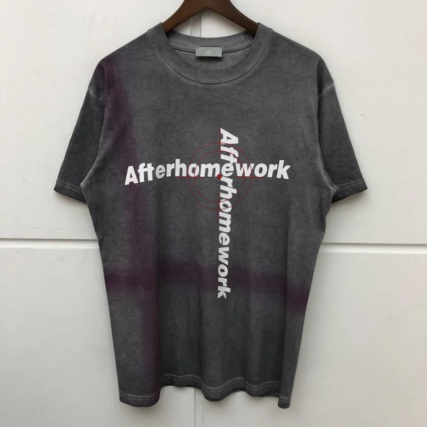 AFTERHOMEWORK T-shirt Mens Oversized T Shirt Men Women Washed Vintage AFTER HOME WORK Top Tees | Мужская одежда