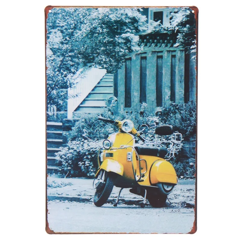 30X20 см винтажная Ретро металлическая жестяная вывеска Vespa мотор жестяная автобусная табличка для бара украшение для бара домашний декор для гаража H31