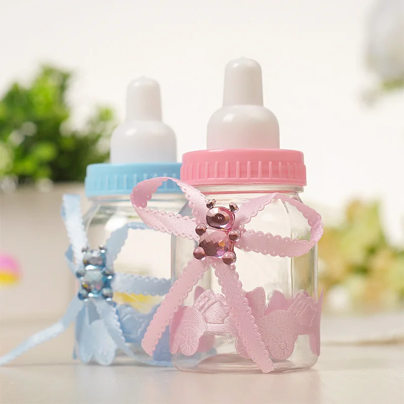 36pcs Girl Boy Baby Shower Decorations Chocolate Candy Bottle Baptism Favors Christmas Halloween Party Gifts Box Plastic Case - купить по