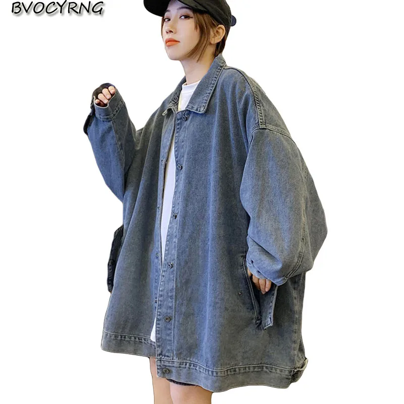 

Новинка 2020, корейский стиль ретро, свободные Универсальные женские топы для студентов, модные женские весенне-осенние джинсовые топы, куртк...