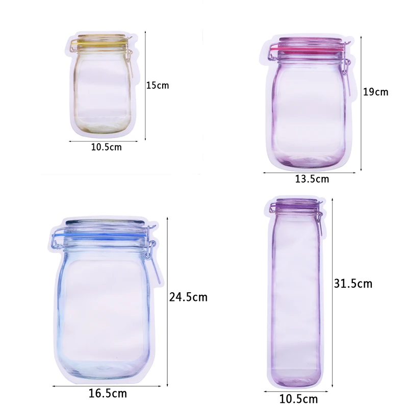 Портативная многоразовая полиэтиленовая банка Mason бутылочки пакеты для орехов