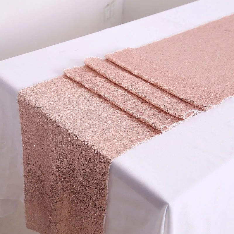 1pcs Sequin Table Runner Rose Gold Silver Pink Table Runners Modern Sequin Table Runner For Party Table Cloth Wedding Decoration
