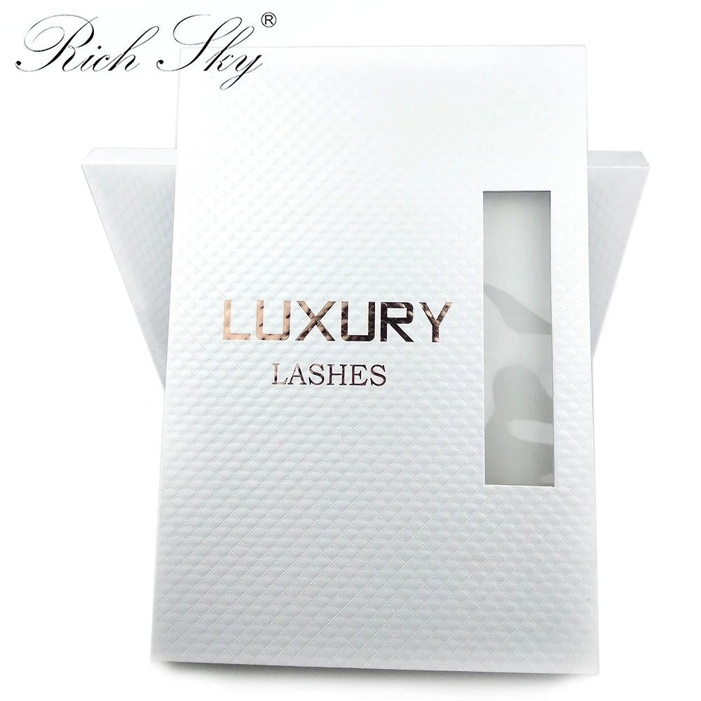 Rich sky luxury lashes big package box with rose gold for eyelashes tary