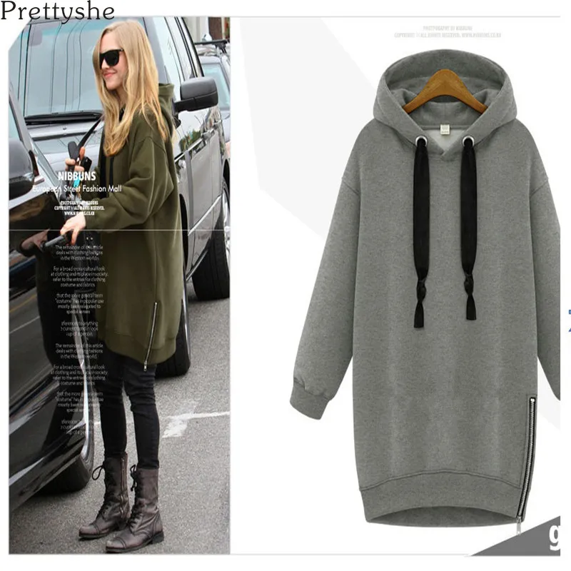 

Prettyshe Plus Size Women's Loose Hooded Sweater Long Sleeve Velvet Oversized Sweatshirt Fashion Tops Hoodie