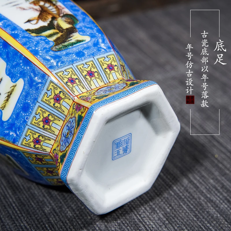 Керамика Цзиндэчжэнь эмаль антикварная ваза китайская гостиная ТВ-шкаф декор
