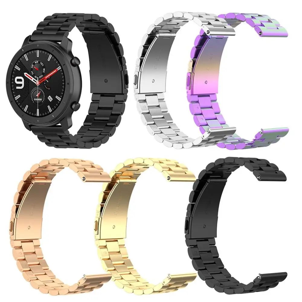 

Металлический браслет из нержавеющей стали для Xiaomi Huami Amazfit GTR 47 мм спортивный ремешок для часов Huami Amazfit Stratos2 2s