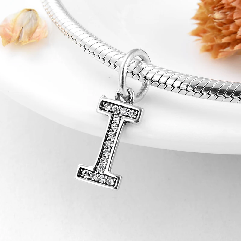 Бусины шармы из серебра 925 пробы с буквами алфавита I|Ювелирные шармы| |