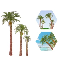 5pcs copper sheet coconut palm tree model miniature plant beach landscape diy rainforest scenery diorama