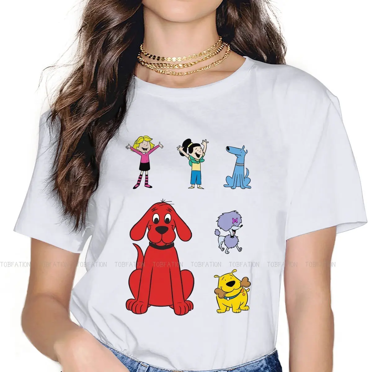 

Классическая и крутая уникальная Футболка для девочки Clifford, большая красная собака, комедия, любовь, анимация, креативная футболка 4XL