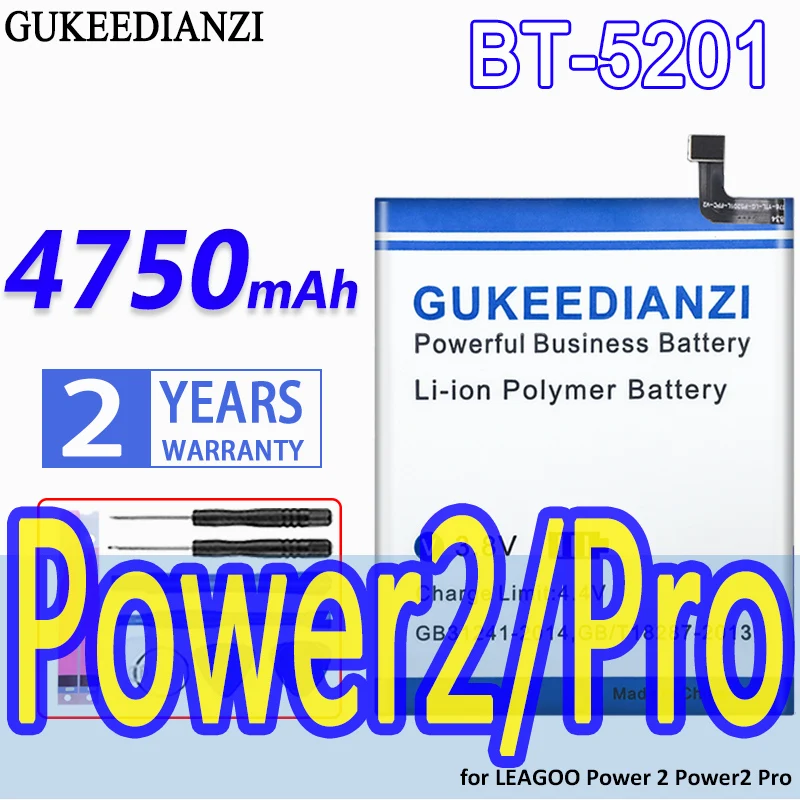 

GUKEEDIANZI High Capacity Battery BT-5201 4750mAh for LEAGOO Power 2 Power2 Pro Bateria