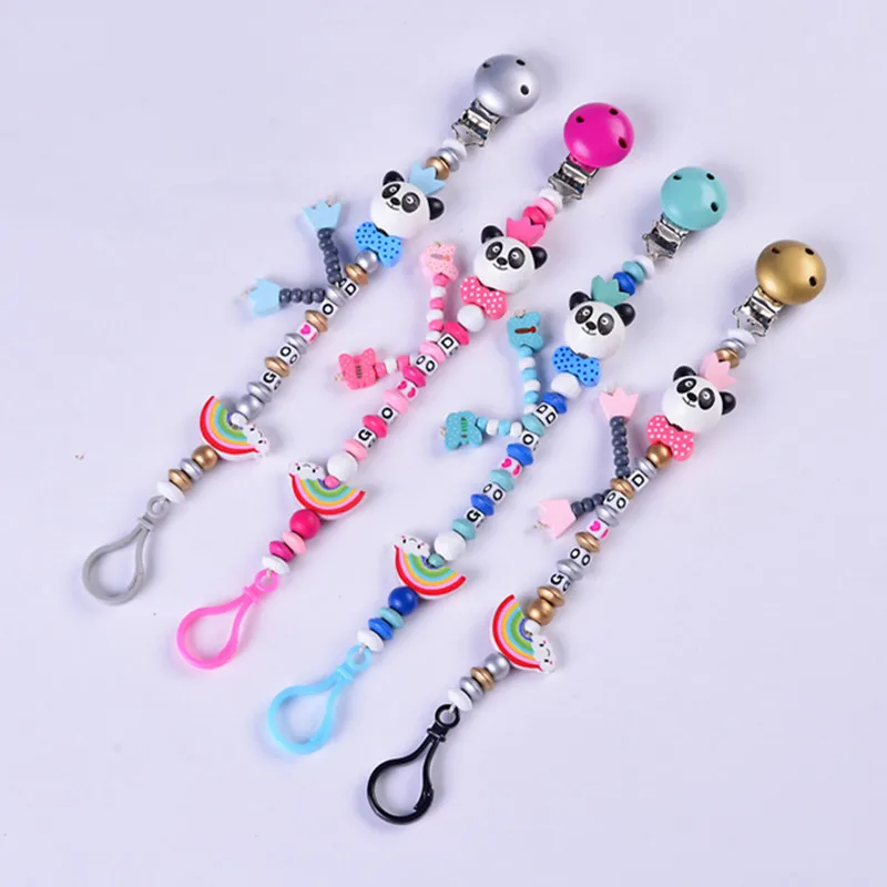 Для малышей с милым медведем детский успокоитель цепи цветами пандой