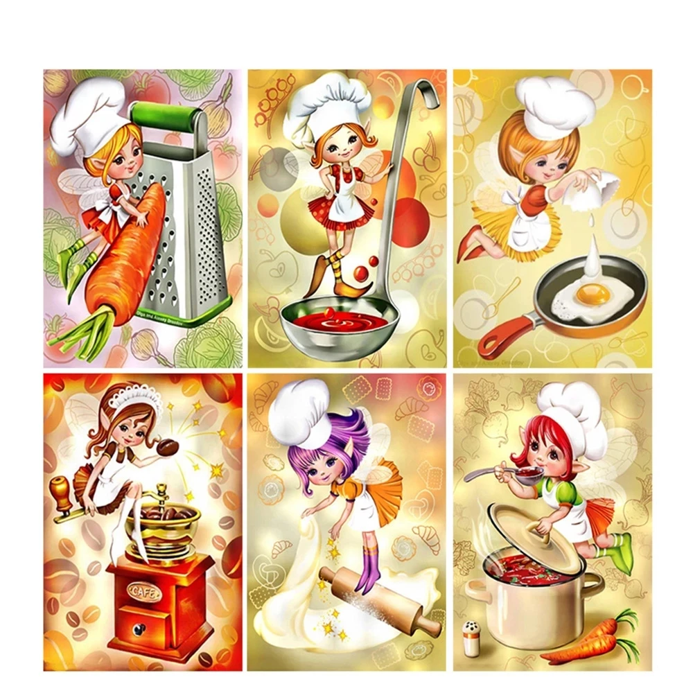 

Полноразмерная/круглая Алмазная 5D картина «сделай сам», «шеф-повар», 3D вышивка крестиком, украшение для дома, подарок