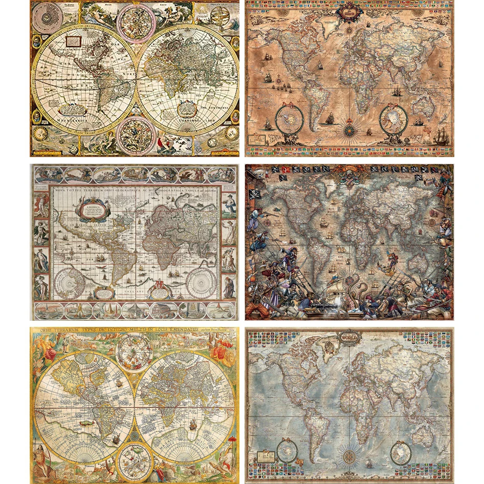 5D сделай сам Старая карта мира алмазная живопись полноразмерная/круглая вышивка