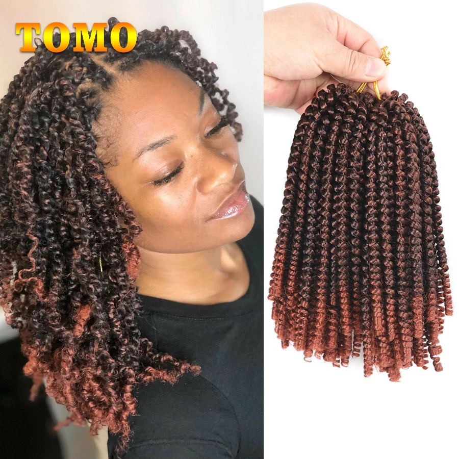 

Tomo Spring Twist Crochet Ombre Passion Twists Braids Bomb Curly Synthetic Braiding Hair Extensions for Women Girls 30strands/pc