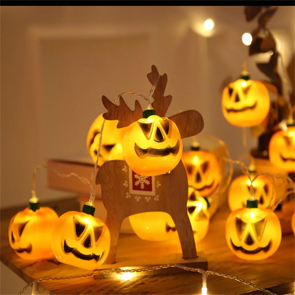 

Halloween Decoration LED String Lights Lantern Home outdoor Party Garland Light pumpkin ghost bat Banner Happy Halloween #2021