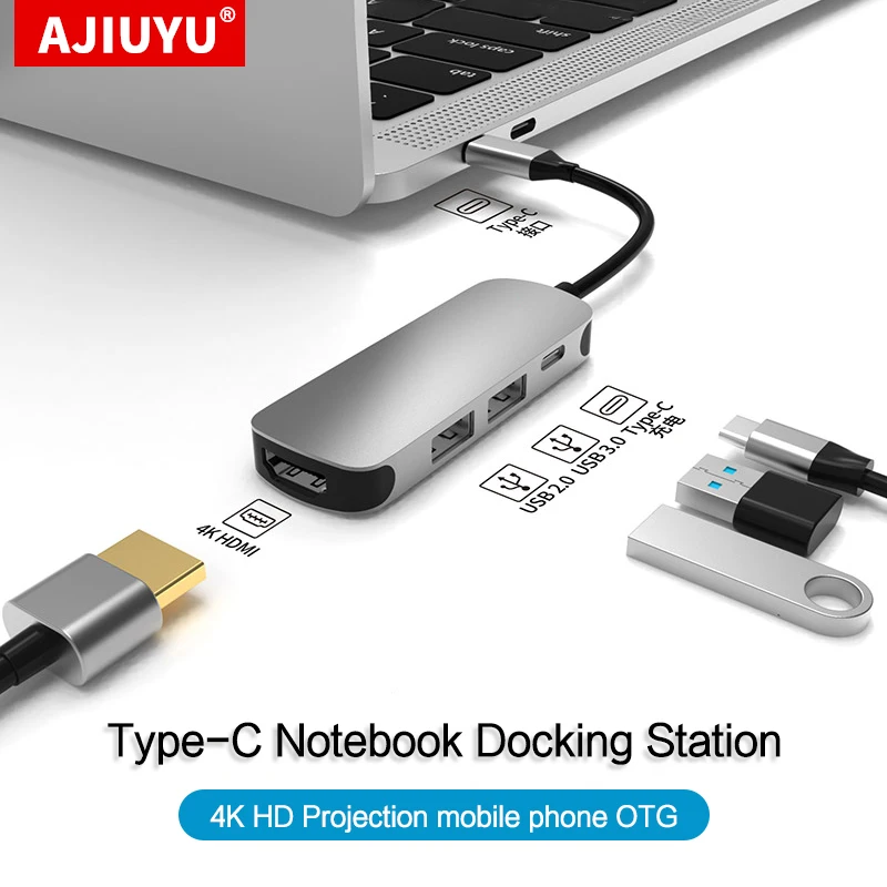 

USB C HUB Type C to HDMI-compatible USB 3.0 Adapter Type-C HUB Dock for iPad Pro 12.9 11 iPad 10.2 2021 Air4 USB C Splitter Port