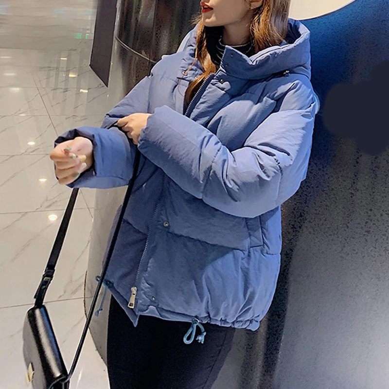 RealShe куртка парка для женщин с капюшоном полный рукав карманы женская зимняя