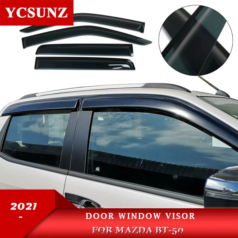 

ABS side door window visor wind deflectors accessories For mazda bt50 bt-50 2021 rain guard accessories Weather Guard