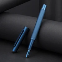 hongdian dark blue forest metal fountain pen blue nib effbent beautiful tree texture excellent writing business office pen