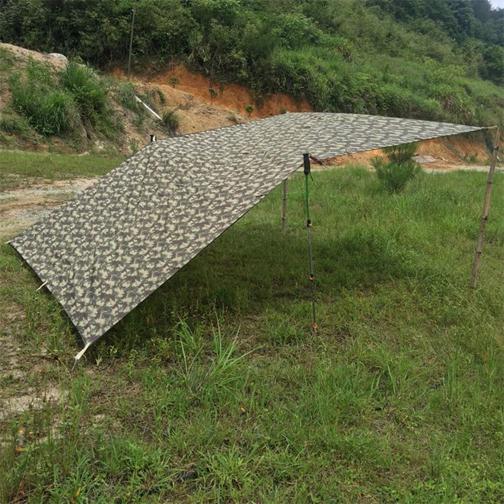 Lightweight Foldable Outdoor Camping Tarp 300 X 375cm Camouflage Waterproof Boat Tarpaulin Cover With Grommets