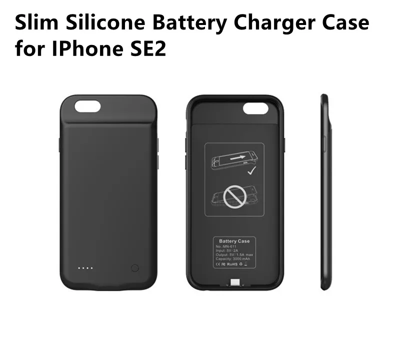 

Slim Silicone Battery Charger Case for IPhone SE2 Power Bank Case for IPhone SE 2020 Shockproof Back Cover Support Audio