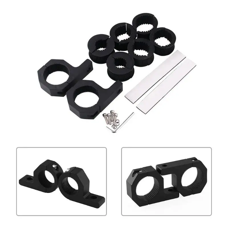 

2x LED Off-Road Light Horizontal Bar Excellent Aluminum and Rubber Clamps Mounting Brackets for ATV UTV Truck Black
