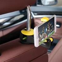 2 in 1 car headrest hook with phone holder seat back hanger for bag handbag purse grocery cloth foldble clips organizer