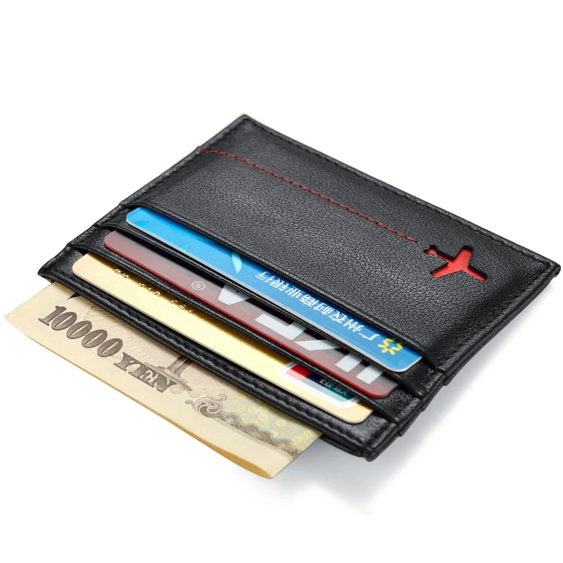 Тонкий кошелек из натуральной кожи с отделением для кредитных карт и RFID-защитой |