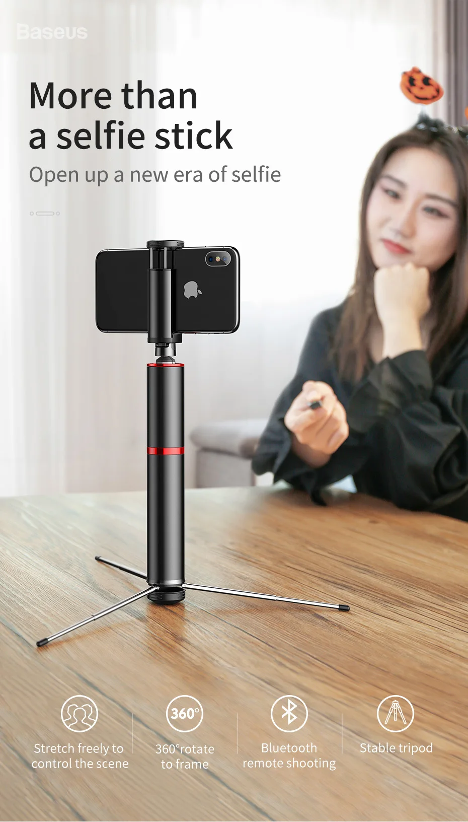 Baseus Bluetooth селфи палка штатив беспроводной селфи палка для iPhone 11 Xiaomi Mi huawei samsung мобильный телефон Selfiestick монопод