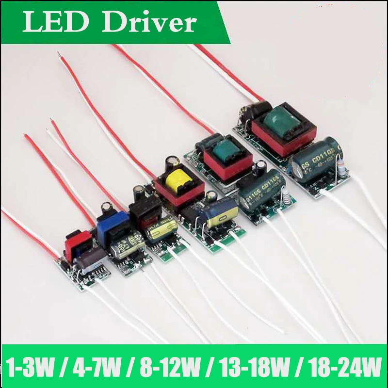 

1-24W LED Lamp Driver Light Transformer Input AC90-260V Power Supply Adapter 260mA Current for Spot Light Bulb Chip.