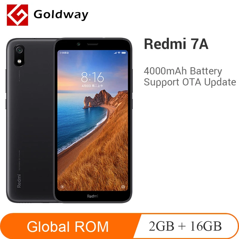 Xiaomi Redmi 7A смартфон с восьмиядерным процессором Snapdargon 439 ОЗУ 2 Гб ПЗУ 16 ГБ 5 45 дюймов