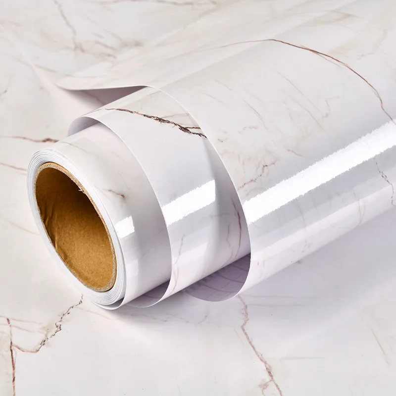 

Solid-color Marble Pvc Film Wallpaper Self Adhesive Waterproof Wall Stickers Bathroom Kitchen Furniture Renovation Decorative