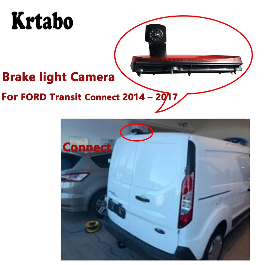

Krtabo high definition brake lamp camera for Ford Transit Connect 2014-2017 full hd night vision reversing rear view car Camera