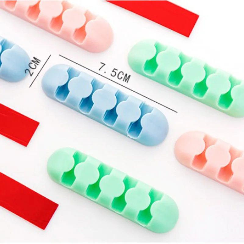 Органайзер для кабелей с 4 зажимами держатель зажим проводов мыши настольный