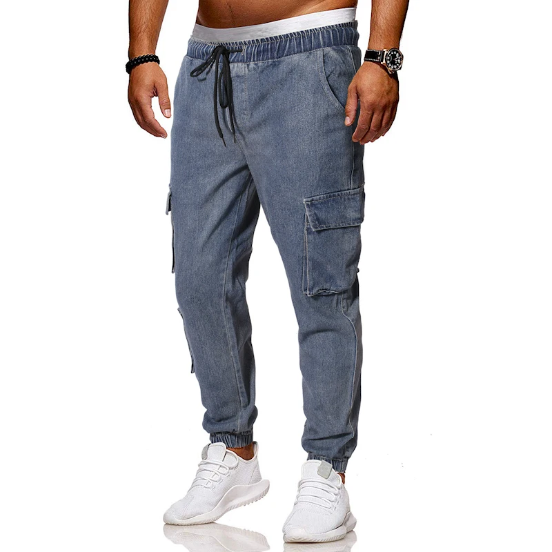 FGKKS Brand Men Fashion Jeans Autumn New Men's Multi-Pocket Cargo Trousers High Street Solid Color Casual Male | Мужская одежда