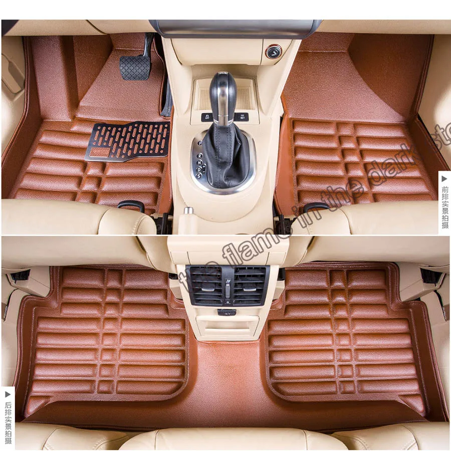 Lsrtw2017 кожаные автомобильные коврики в салон ковер для Volkswagen vw touran 2010 2011 2012 2013 2014 2015