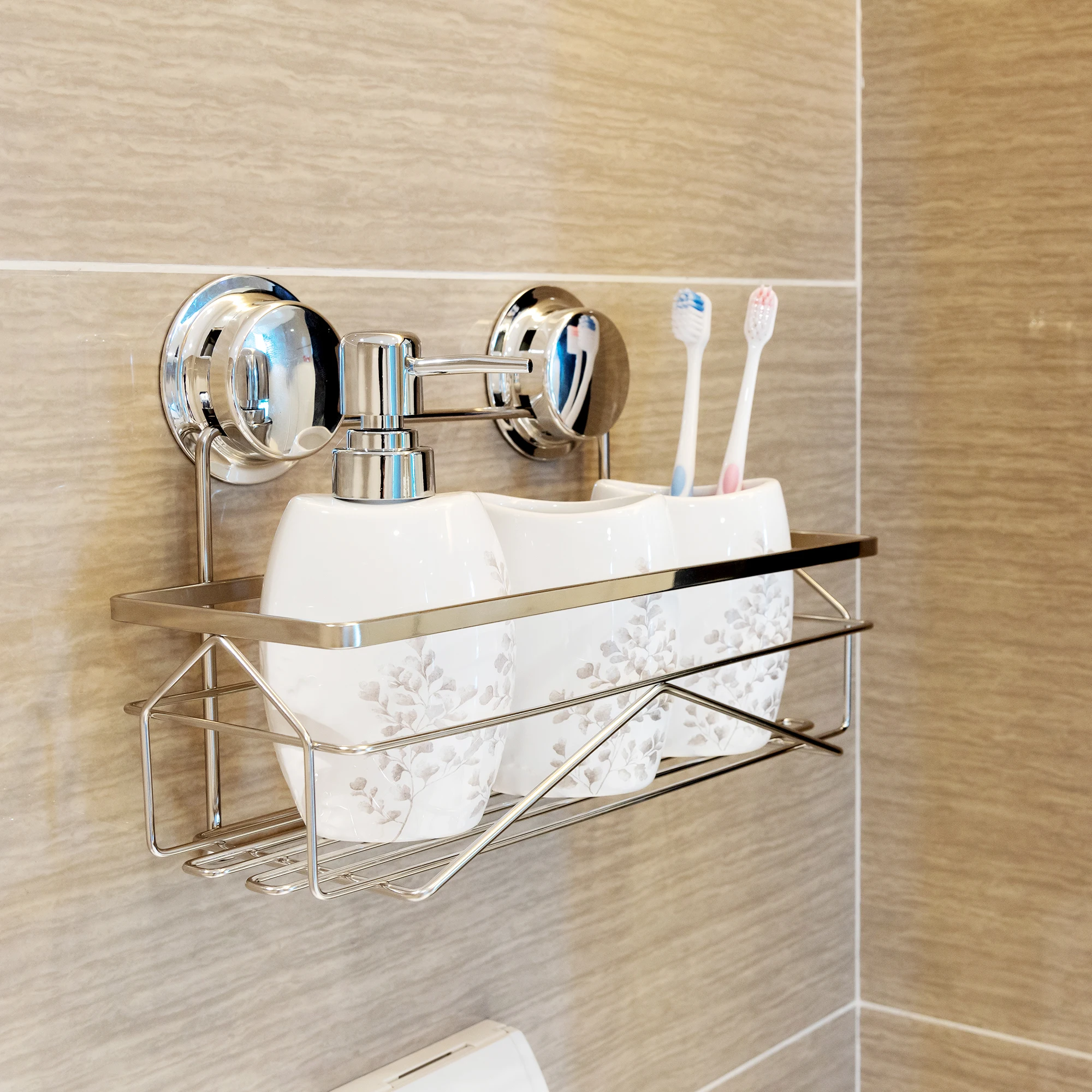 

Sucker Storage Rack For Shampoo Shower Rack Wall-Mounted Bathroom Corner Rack Basket Shelf Corner Shelf Kitchen Bathroom Tool