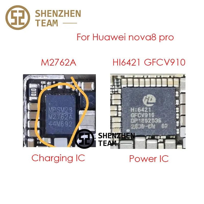 

SZteam Power IC HI6421 GFCV910 HI6421 V910 зарядный IC M2762A для Huawei nova8 pro