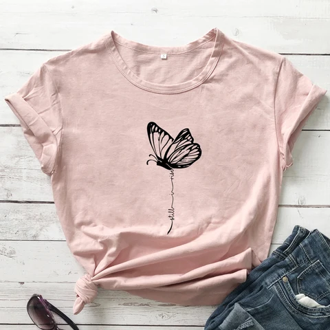 Футболка с принтом бабочек и надписью «Still I Rise»