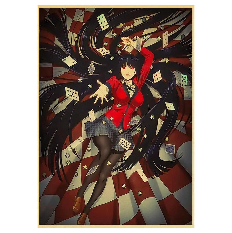 Аниме плакат Kakegurui аниме на заказ ВИНТАЖНЫЙ ПЛАКАТ художественный Декор для дома