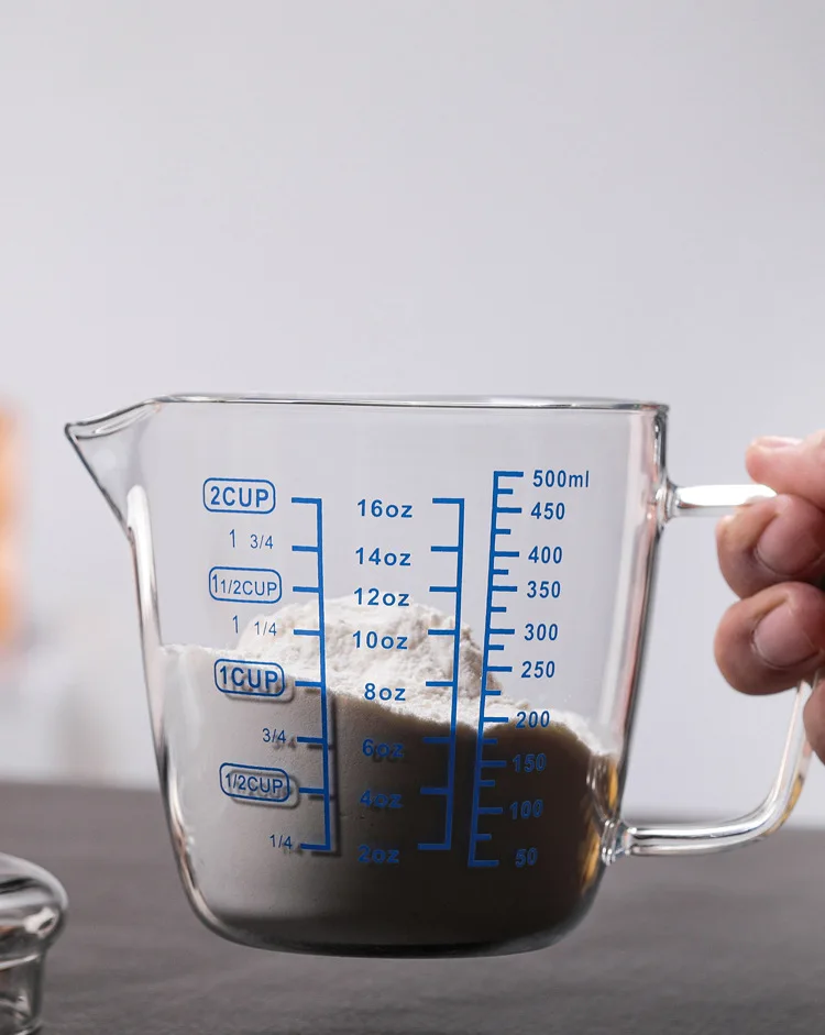 

Borosilicate Heat-resistant Glass Measuring Cup Milk Cup with Scale Microwave Oven Measuring Cup Scale Cup with Lid