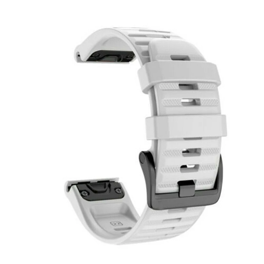 Белый Для Garmin Fenix6S 6 6X силиконовый ремешок 20 мм/22 мм/26 мм, ремешок для смарт-часов для Fenix5S чехлы для айфонов 5 5X3 3HR наручных часах спортивный браслет - Цвет: Белый