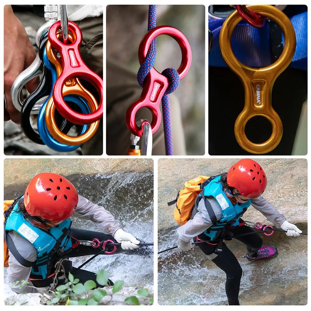 Outdoor Rock Climbing Descender 35KN Figure 8 Word Rope Rappel Ring Downhill Eight Rappelling Gear Belay Device | Спорт и