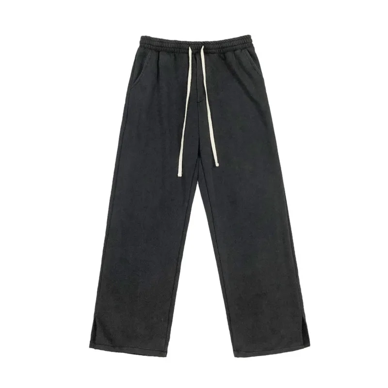 

Korean Wide Leg Pants Men's Fashion Solid Color Casual Pants Men Streetwear Loose Hip-hop Straight Pants Mens Joggers Sweatpants