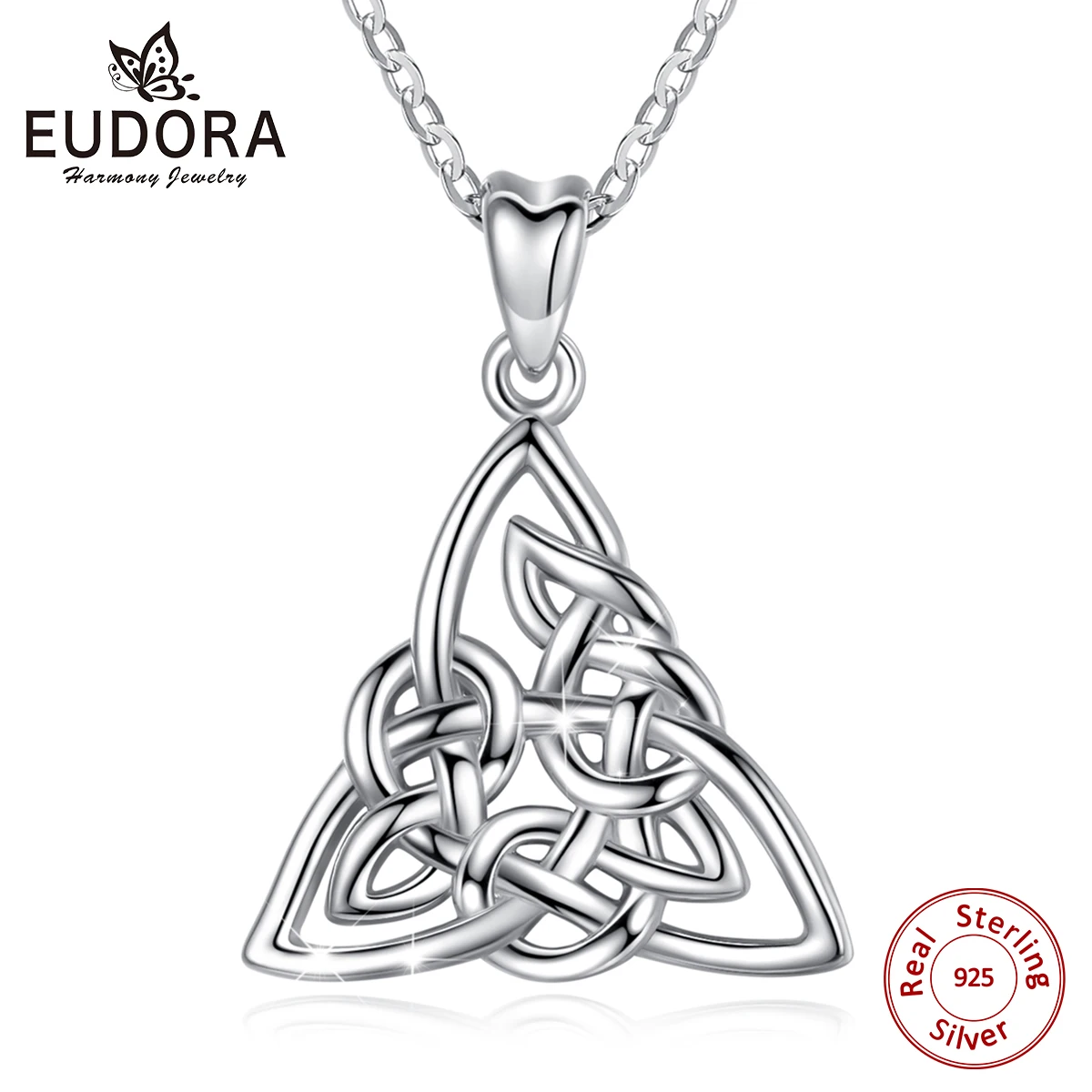 Ожерелье с геометрическим треугольником Eudora из стерлингового серебра 925 пробы