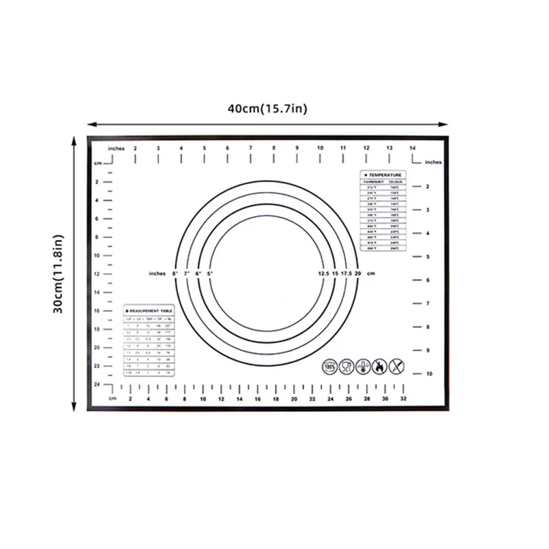 Коврик для замеса теста силиконовый коврик выпечки тесто пиццы торта кухни