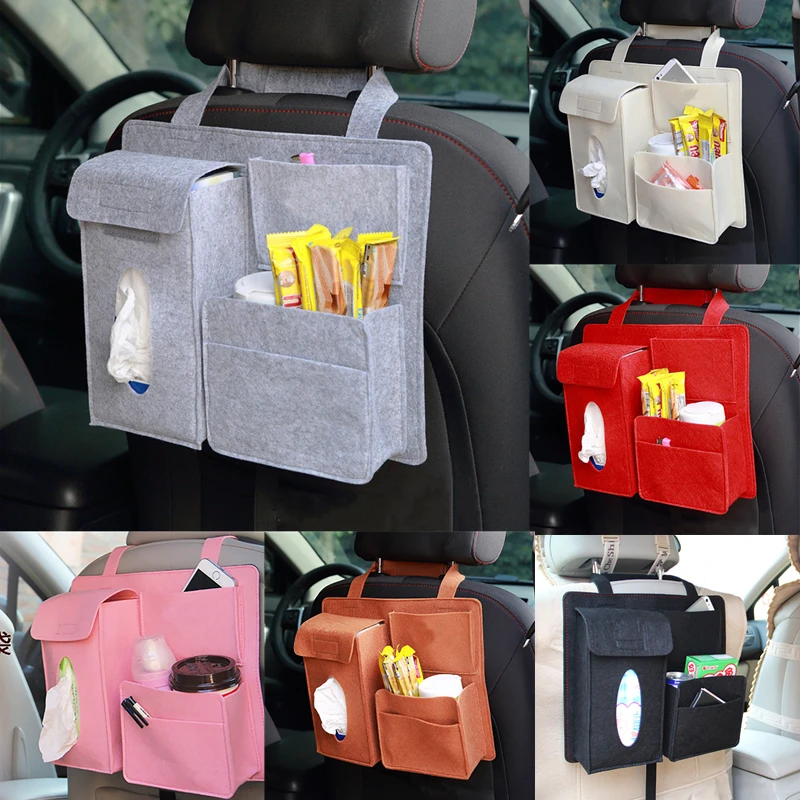 

Universal Car Back Seat Storage Bag Multi-function Pocket Organizer Holder Trunk Felt Seat Protector Auto Interior Accessories